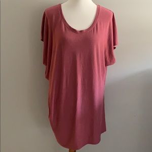Athleta pink asymmetrical tunic length top